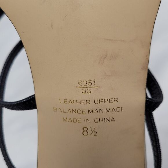 VINTAGE 90s heels two tone leather sling‎ back square toe sandal 8.5 - Picture 8 of 11